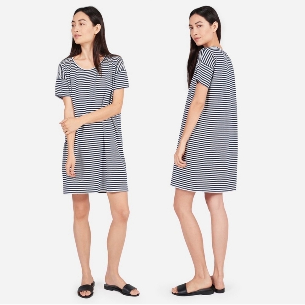 Everlane The Cotton Striped Tee Dress